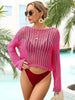 Long Sleeve Round Neck Openwork Cover-Up Bazaarbey