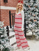 Christmas Color Contrast Wide-Legged Jumpsuit Trendsi