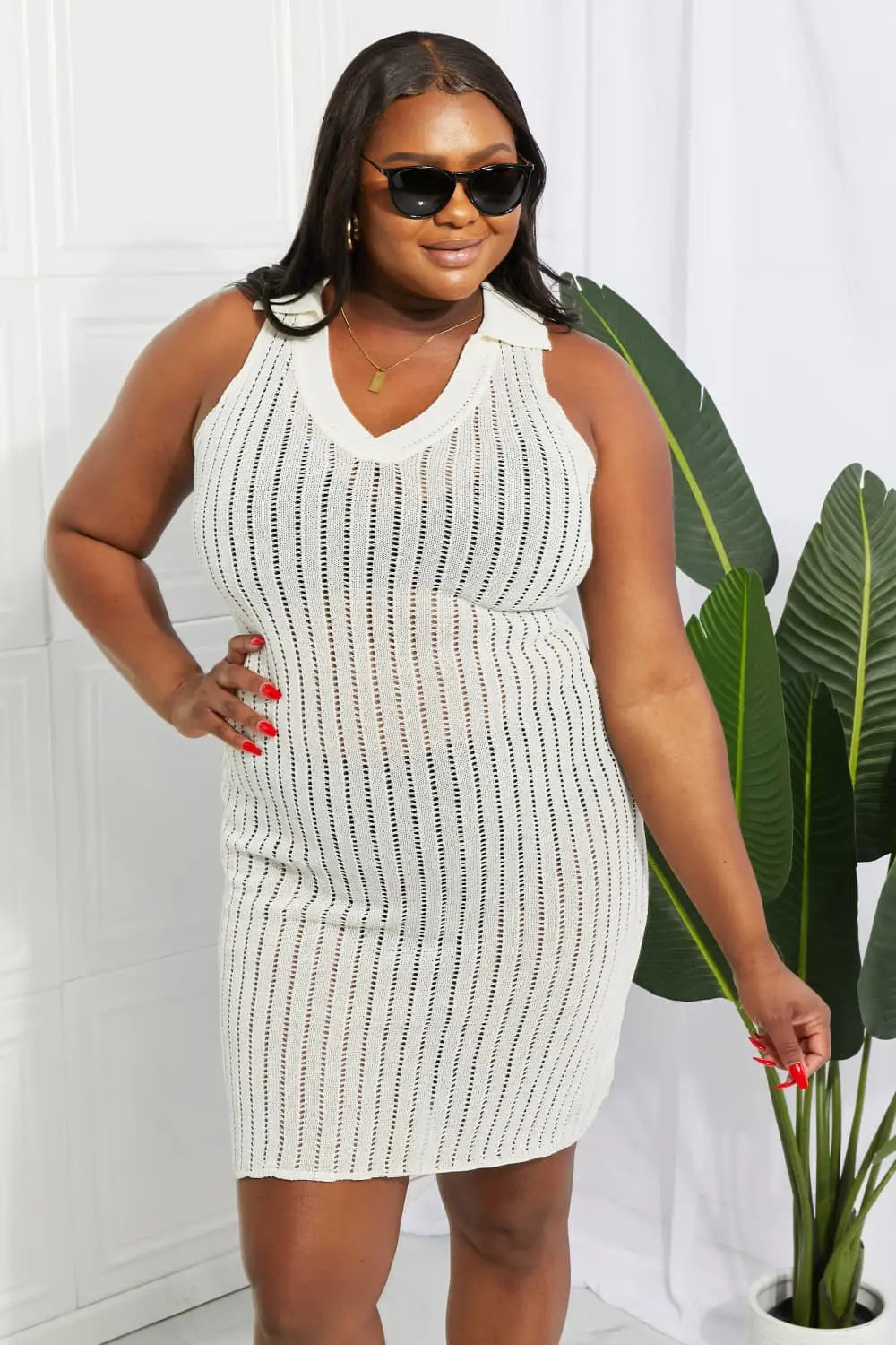 Openwork  Cover Up Dress Trendsi