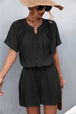 Buttoned Gather Detail Romper Bazaarbey