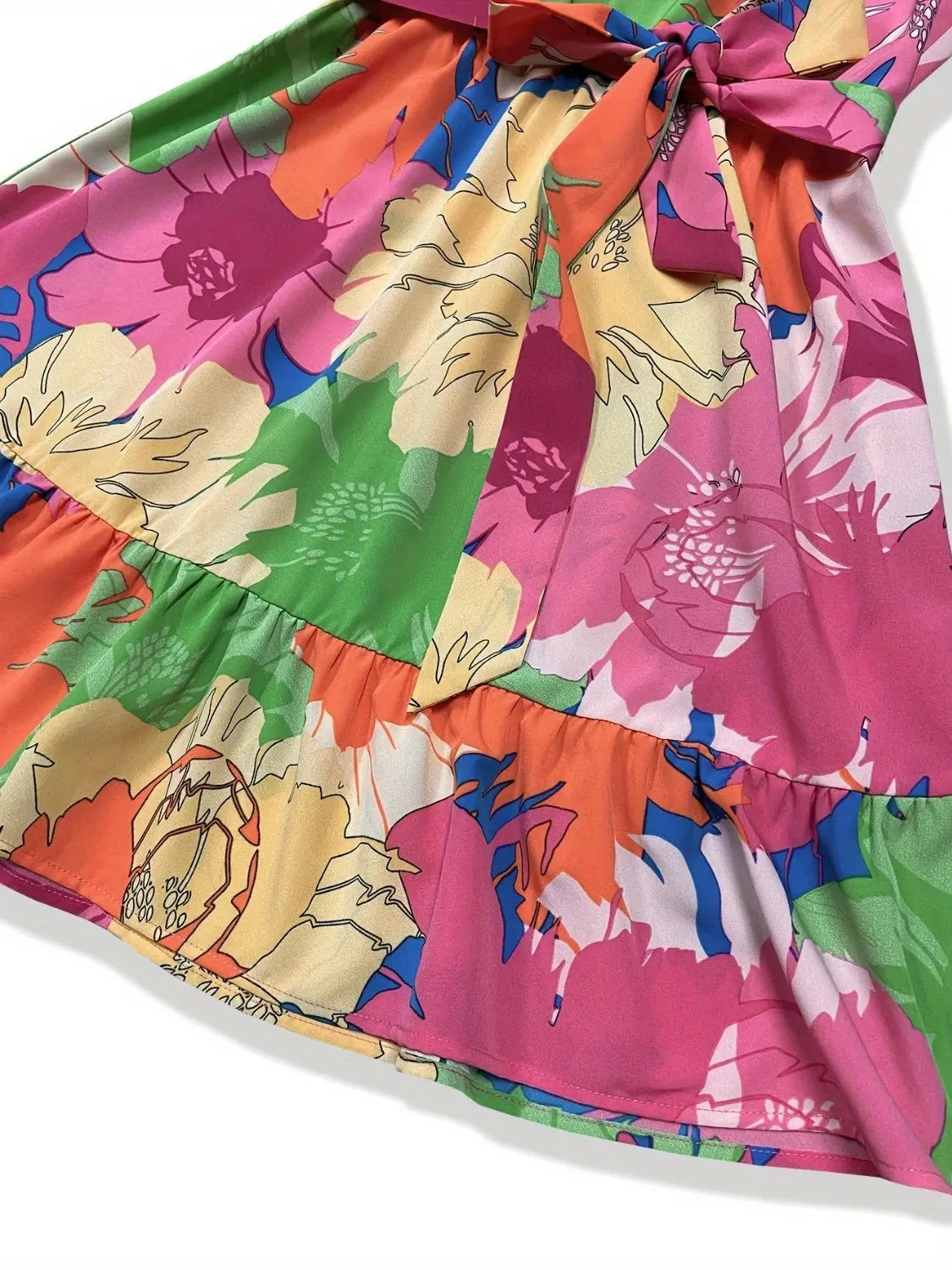 Tied Printed Mock Neck Sleeveless Dress -BazaarBey - www.shopbazaarbey.com