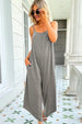 Round Neck Pocketed Sleeveless Jumpsuit Trendsi