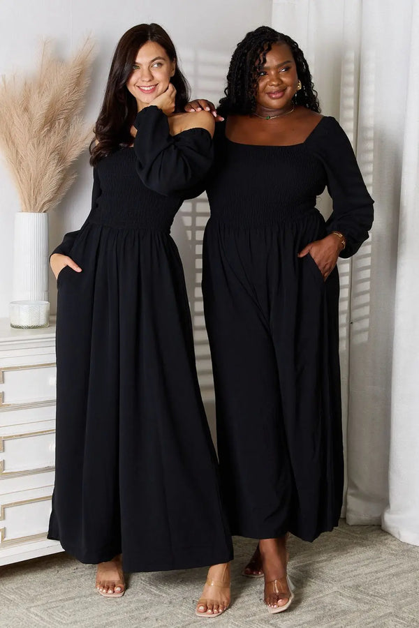 BazaarBey  Square Neck Jumpsuit with Pockets 