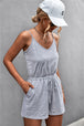 Spaghetti Strap V-Neck Pocket Romper Trendsi