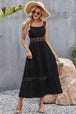 Flower Crochet Wide Strap Midi Dress -BazaarBey - www.shopbazaarbey.com