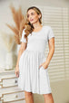  Full Size Short Sleeve Dress with Pockets -BazaarBey - www.shopbazaarbey.com