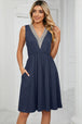 Pocketed V-Neck Wide Strap Dress -BazaarBey - www.shopbazaarbey.com