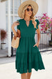 Ruched Notched Cap Sleeve Dress -BazaarBey - www.shopbazaarbey.com