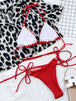 Textured Halter Neck Tie Side Bikini Set Trendsi