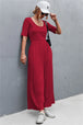 Scoop Neck Half Sleeve Wide Leg Jumpsuit Trendsi