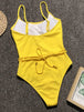 Ribbed Tie Waist One-Piece Swimsuit Trendsi
