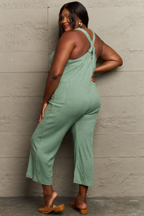  Don't Get It Twisted  Rib Knit Jumpsuit Trendsi