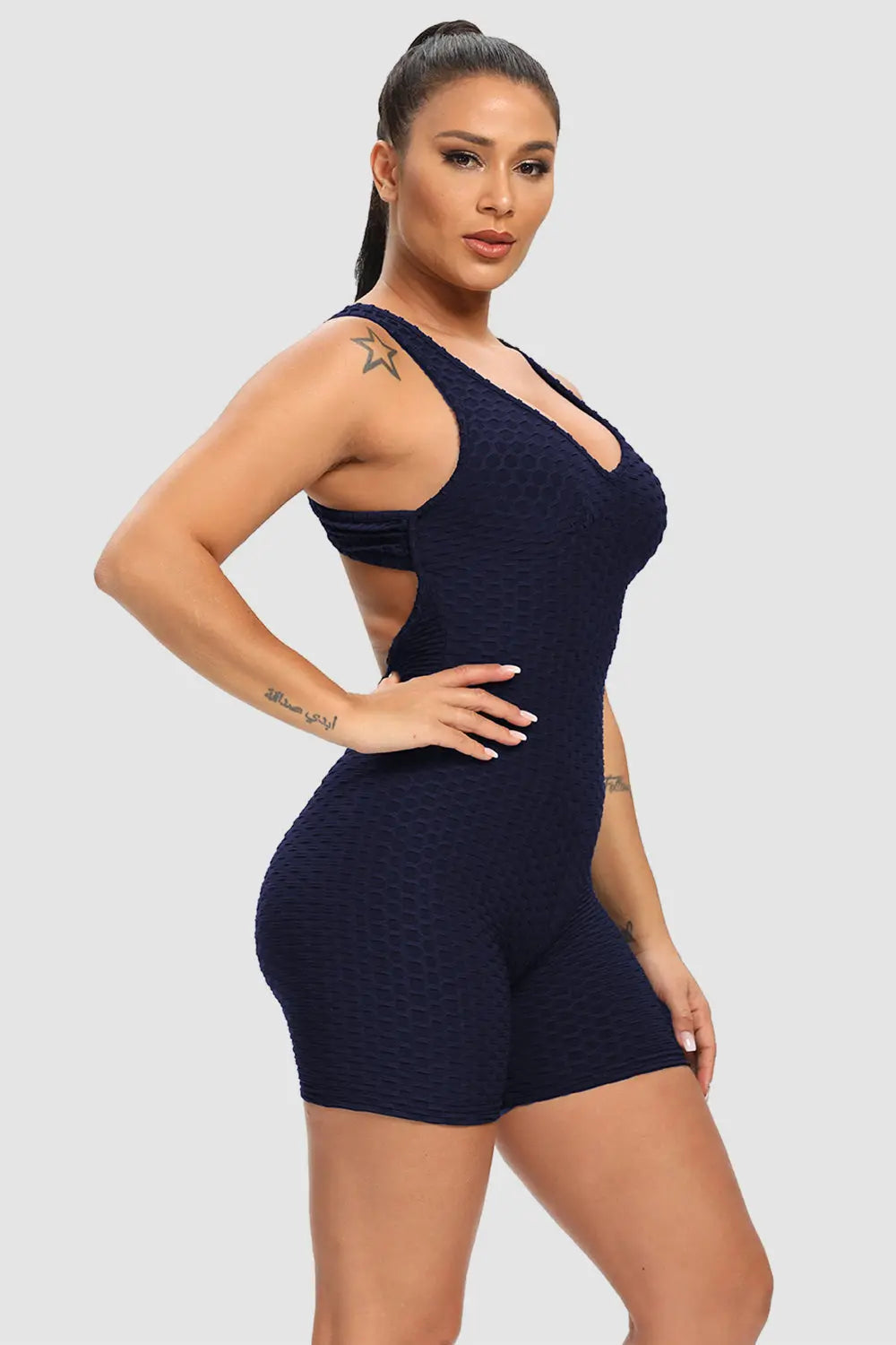  Wide Strap Active Romper Trendsi