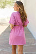 Summer Field Full Size Cutout T-Shirt Dress in Carnation Pink -BazaarBey - www.shopbazaarbey.com