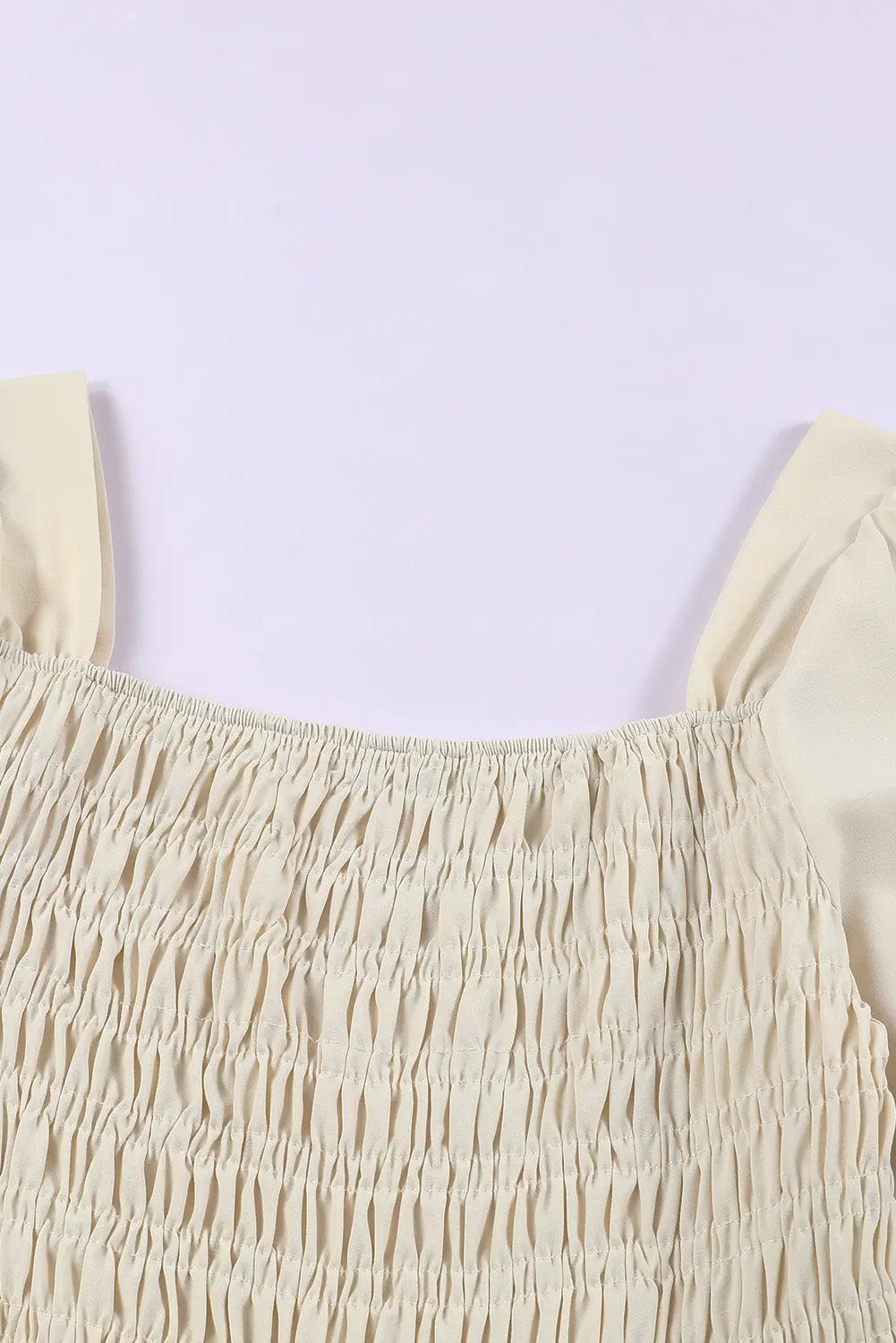 Smocked Long Flounce Sleeve Square Neck Jumpsuit Trendsi