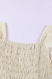 Smocked Long Flounce Sleeve Square Neck Jumpsuit Trendsi