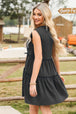 Frill Notched Sleeveless Mini Dress -BazaarBey - www.shopbazaarbey.com