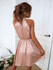Leopard Print Tie-Front  Neck Mini Dress -BazaarBey - www.shopbazaarbey.com