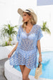 Openwork Slit V-Neck Cover Up Trendsi