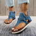 Studded Raw Hem Flat Sandals Trendsi