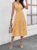 Striped  Sleeveless Midi Dress -BazaarBey - www.shopbazaarbey.com