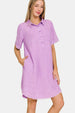  Washed Linen Raw Hem Dress with Pockets -BazaarBey - www.shopbazaarbey.com