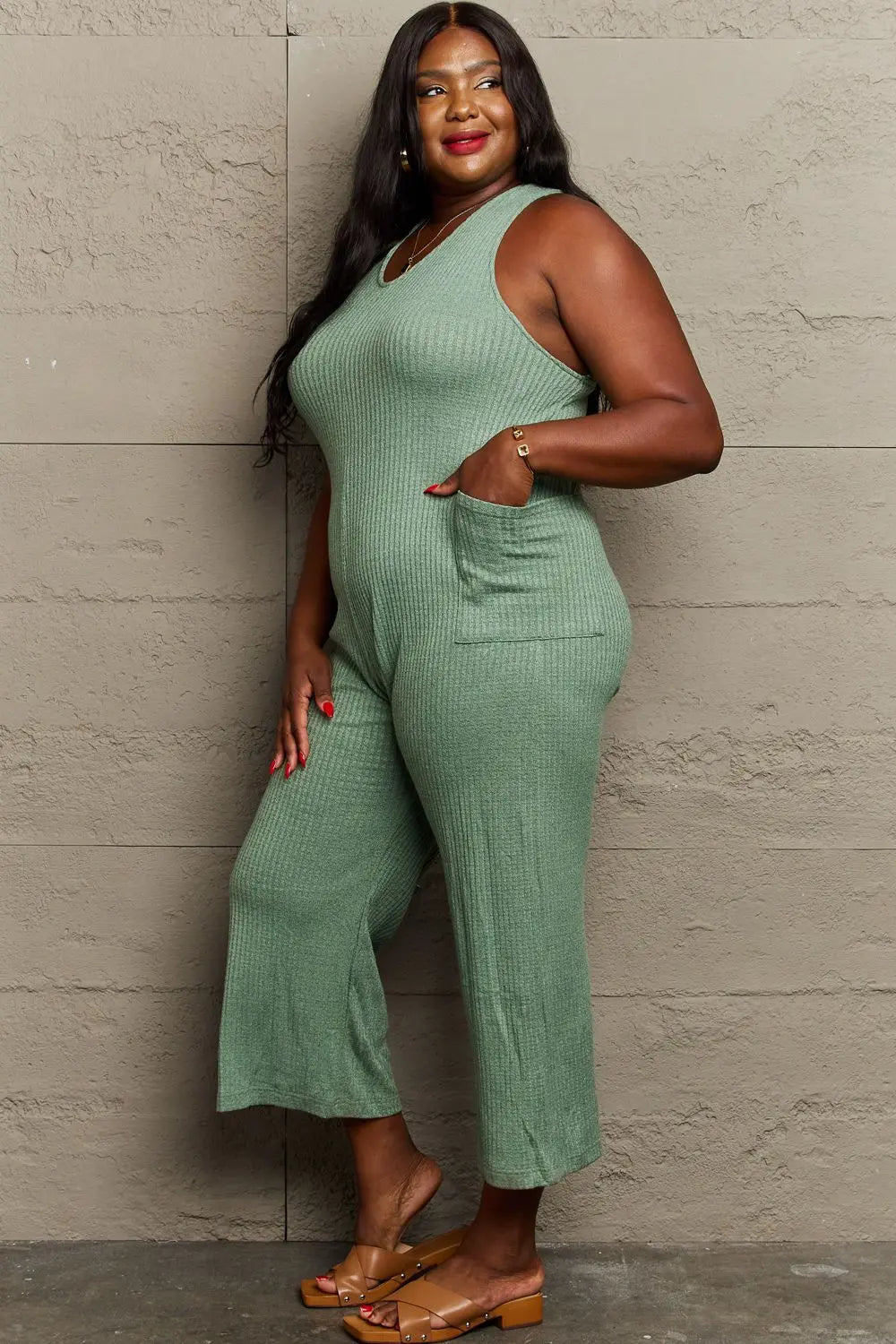  Don't Get It Twisted  Rib Knit Jumpsuit Trendsi