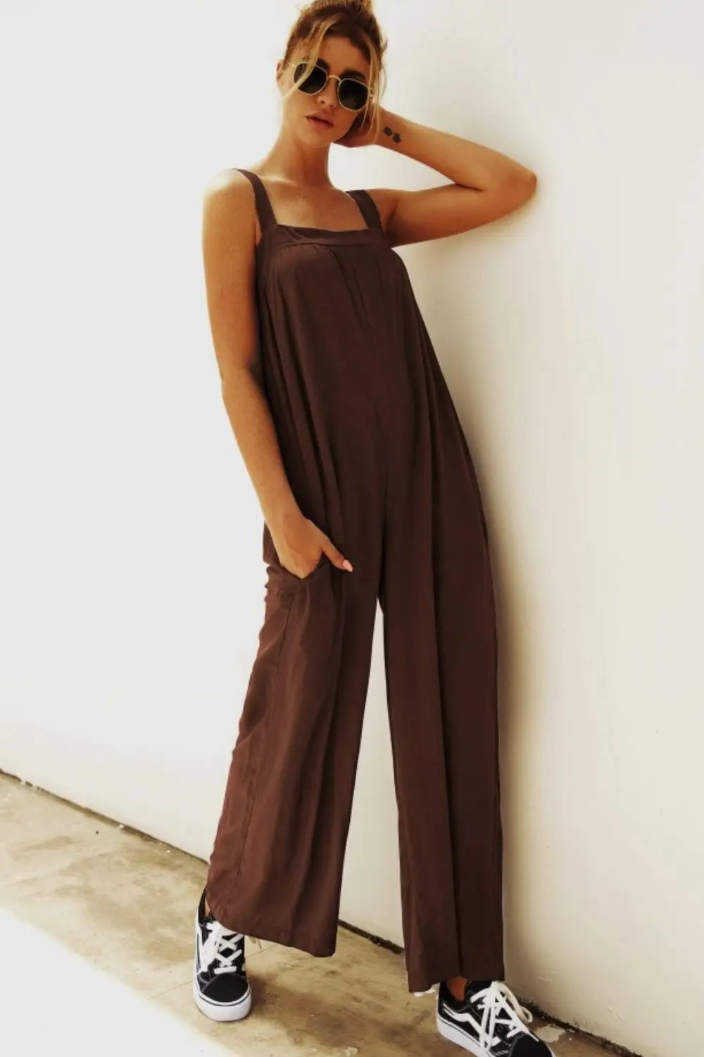 Wide Strap Wide Leg Jumpsuit Trendsi