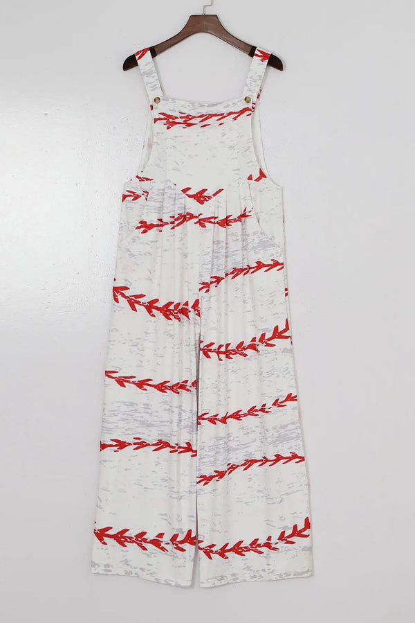 BazaarBey Pocketed Printed Wide Strap Overall 