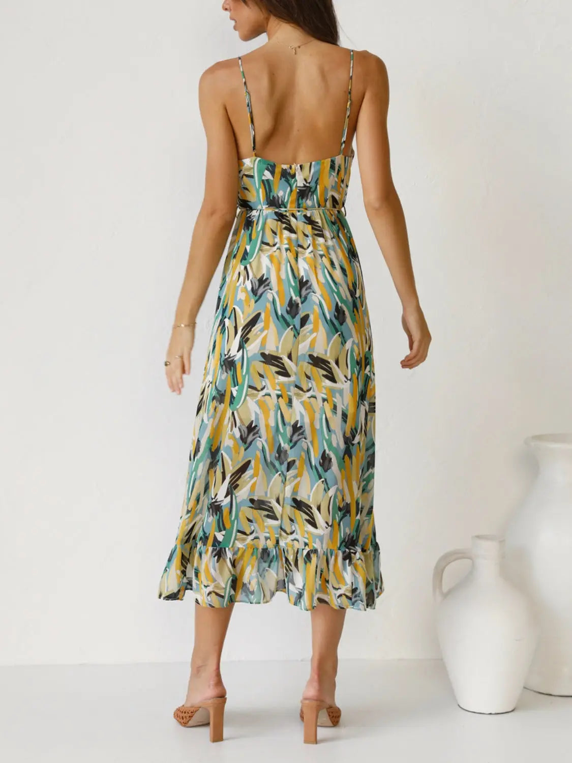 Printed Sleeveless Midi Cami dress -BazaarBey - www.shopbazaarbey.com
