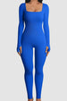 Square Neck Long Sleeve Active Jumpsuit Trendsi