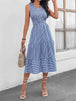 Striped  Sleeveless Midi Dress -BazaarBey - www.shopbazaarbey.com