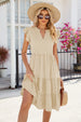 Ruched Notched Cap Sleeve Dress -BazaarBey - www.shopbazaarbey.com