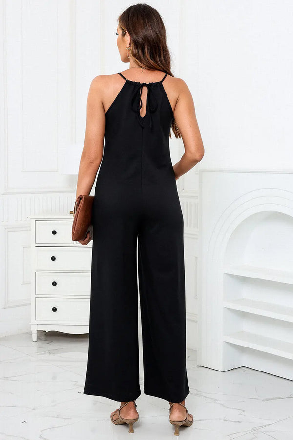 Scoop Neck Wide Leg Jumpsuit with Pockets Trendsi