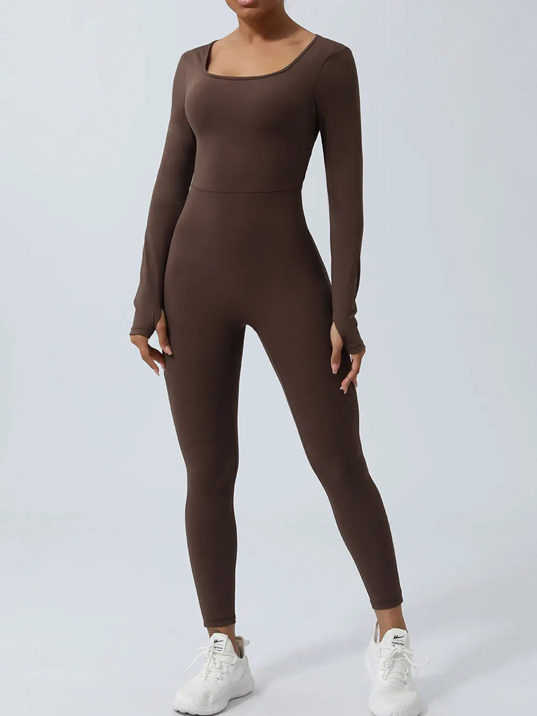 Twisted Backless Long Sleeve Jumpsuit Trendsi