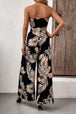 Printed Strapless Wide Leg Jumpsuit with Pockets Trendsi