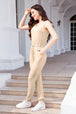 Drawstring Round Neck Sleeveless Jumpsuit Trendsi
