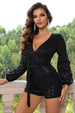  Tie Waist Long Sleeve Romper Trendsi