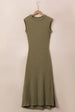 Waffle-Knit Slit Sleeveless Maxi Dress -BazaarBey - www.shopbazaarbey.com