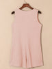 Waffle-Knit Half Button Sleeveless Romper with Pockets Trendsi