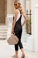 Square Neck Wide Strap Cropped Overalls Trendsi