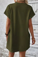 Pocketed Round Neck Short Sleeve Dress -BazaarBey - www.shopbazaarbey.com