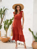Tiered Ruffled V-Neck Cap Sleeve Dress -BazaarBey - www.shopbazaarbey.com
