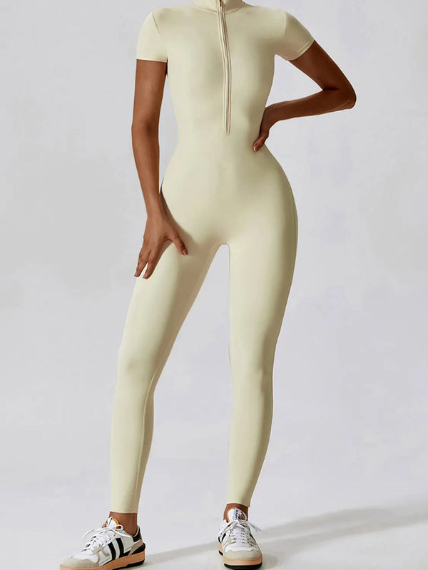   Short Sleeve Active Jumpsuit Trendsi