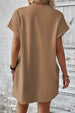 Pocketed Round Neck Short Sleeve Dress -BazaarBey - www.shopbazaarbey.com