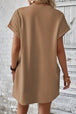 Pocketed Round Neck Short Sleeve Dress -BazaarBey - www.shopbazaarbey.com
