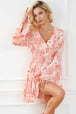 Smocked Printed Flare Sleeve Mini Dress -BazaarBey - www.shopbazaarbey.com