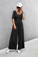 Scoop Neck Half Sleeve Wide Leg Jumpsuit Trendsi