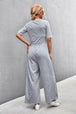 Scoop Neck Half Sleeve Wide Leg Jumpsuit Trendsi