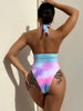 Tie-Dye Halter Neck One-Piece Swimsuit Trendsi